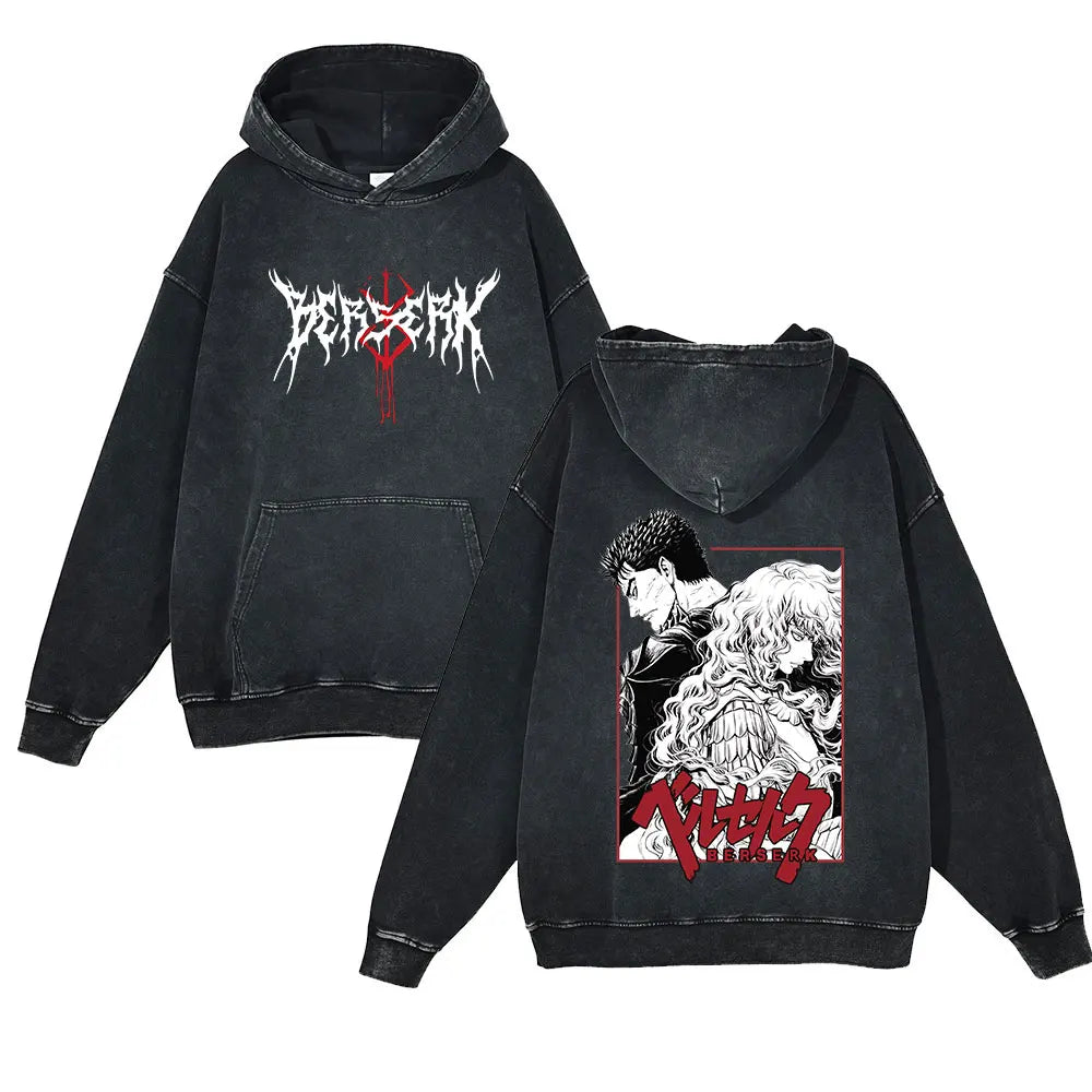 Berserk Retro Washed Hoodies