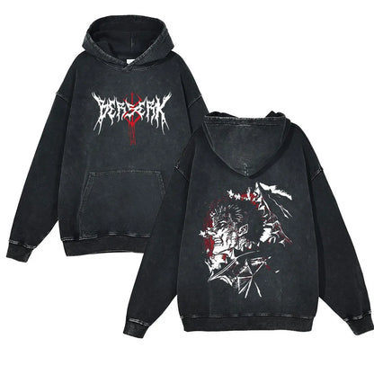 Berserk Retro Washed Hoodies