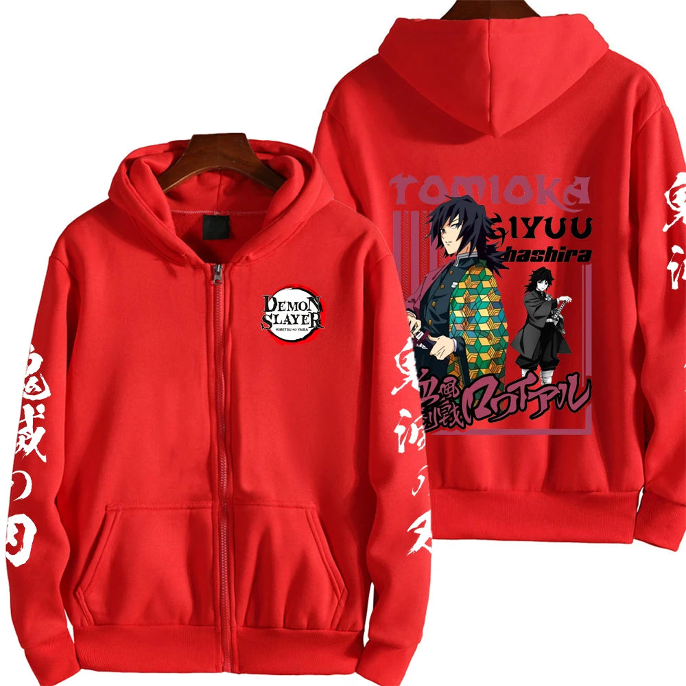 Tomioka Giyuu Demon Slayer Zip Up Hoodie