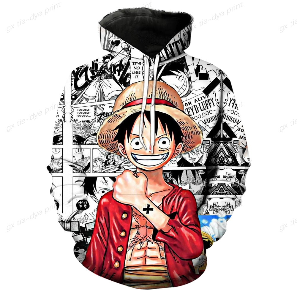 One Piece Luffy 3D Printed Hoodies