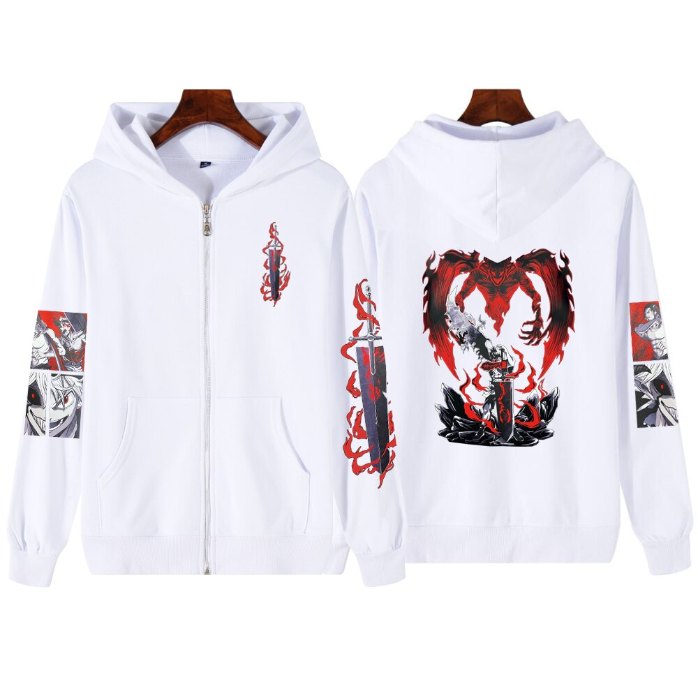 Bleach Print Zipper Hoodie