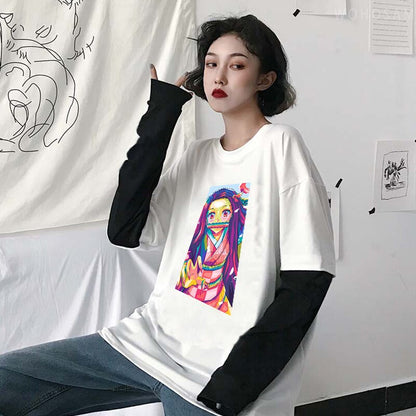 Demon Slayer Kamado Nezuko Fake Two T-Shirts