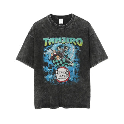 New Demon Slayer Vintage Washed T-Shirt