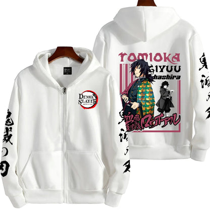 Tomioka Giyuu Demon Slayer Zip Up Hoodie