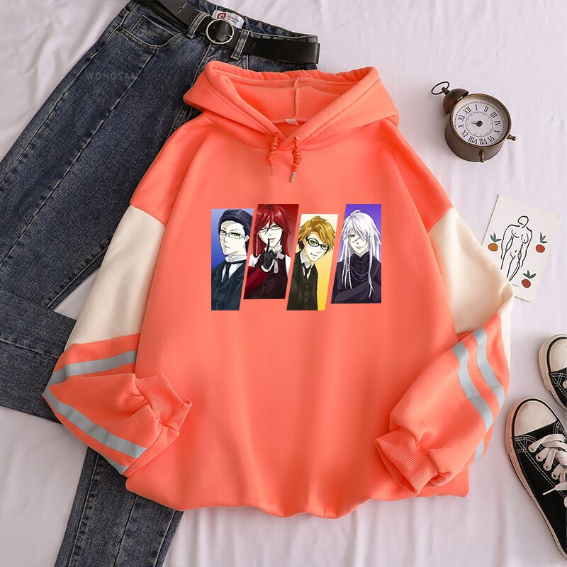 Black Butler Shinigami Undertaker Sutcliff Grell Spears William T Hoodie