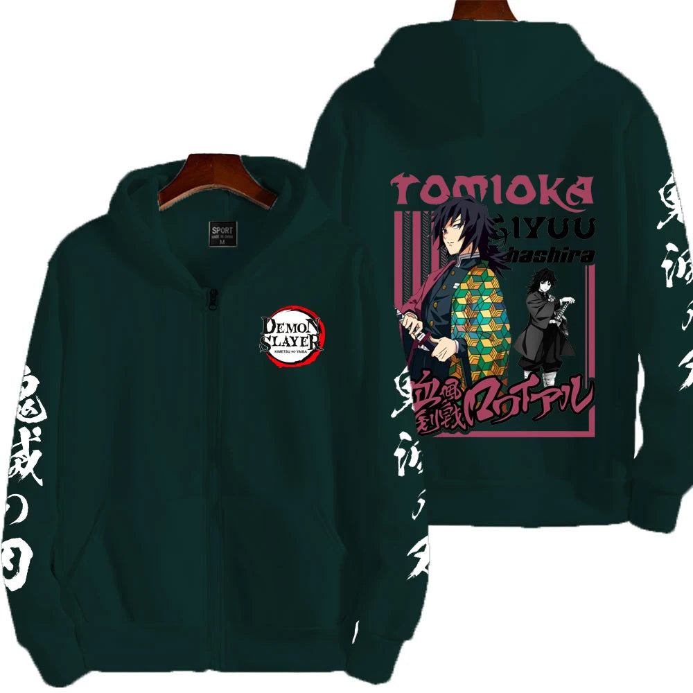 Tomioka Giyuu Demon Slayer Zip Up Hoodie