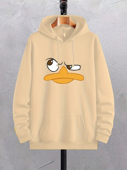 Cartoon Duck Print Hoodies