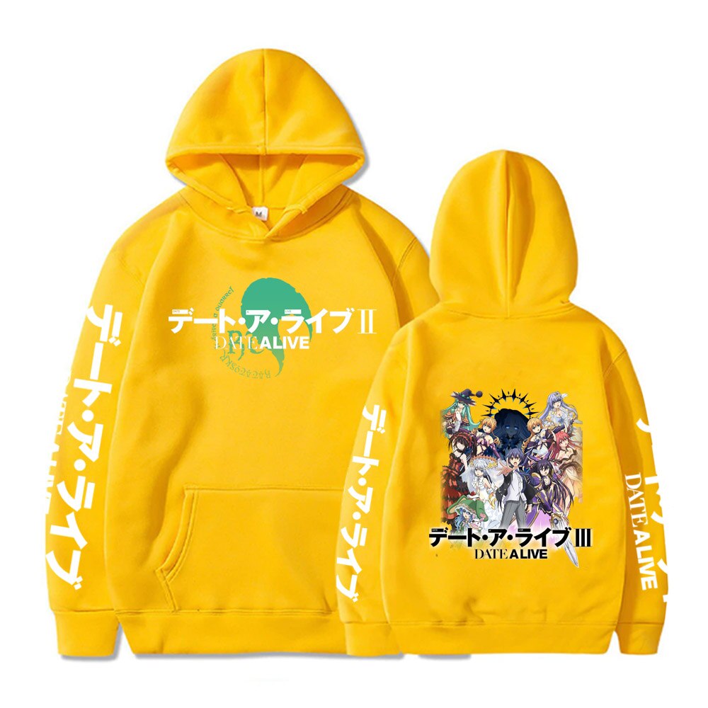 Date A Live Tokisaki Kurumi Yatogami Tohka Friend Itsuka Shido Print Hoodie