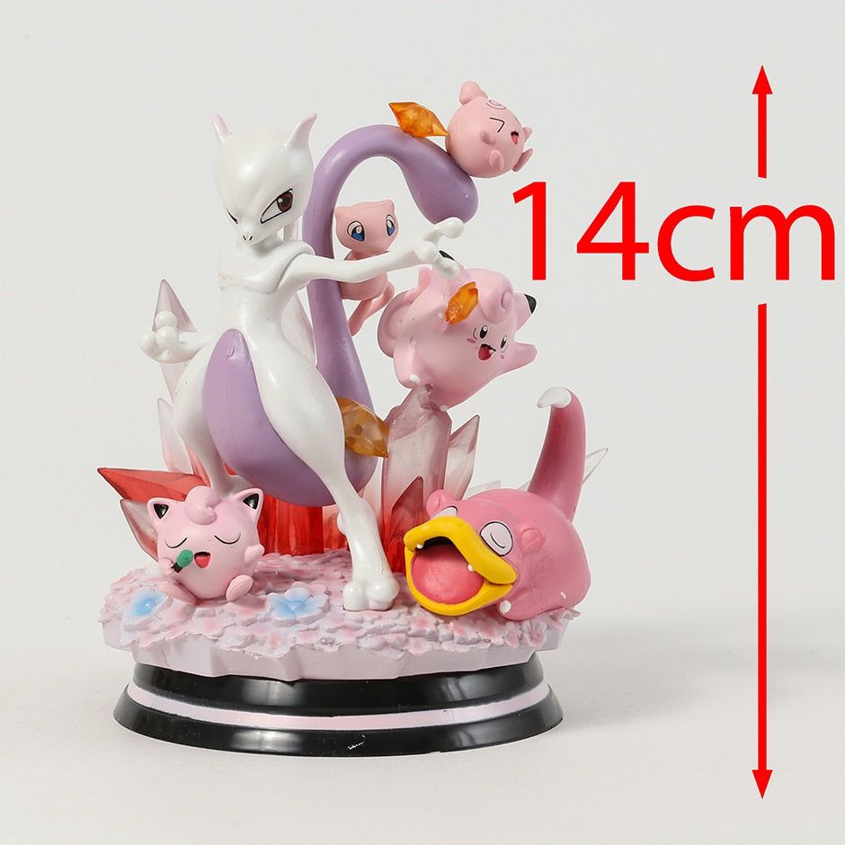 Pokemon Mewtwo Mew Jigglypuff Slowpoke Clefairy Igglybuff Lapras Squirtle Vaporeon Wooper Marill Light Up Figure