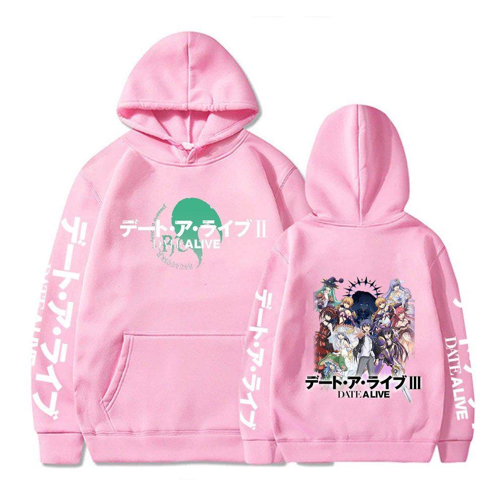 Date A Live Tokisaki Kurumi Yatogami Tohka Friend Itsuka Shido Print Hoodie