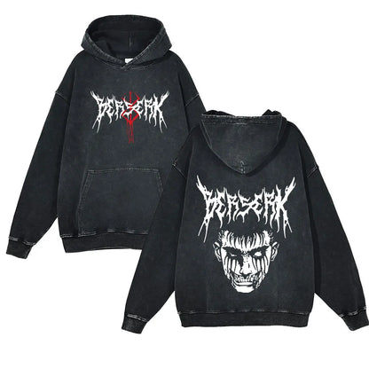 Berserk Retro Washed Hoodies