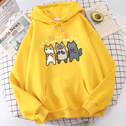 Three Cats Are Applauding And Cheering Mans Wei Hoodie