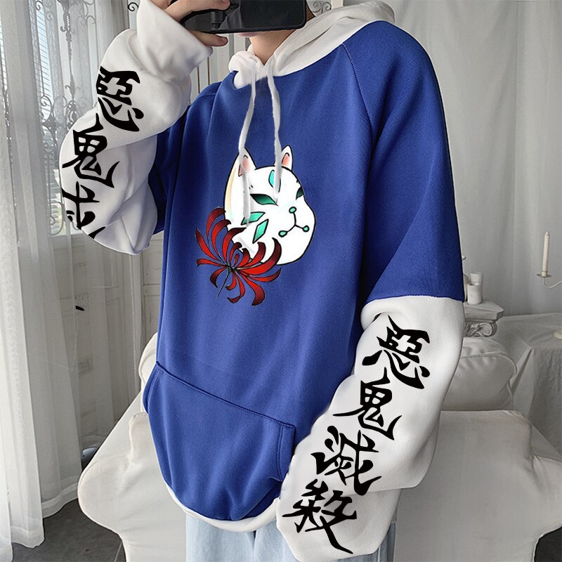 Demon Slayer Fox Masks Print Hoodies