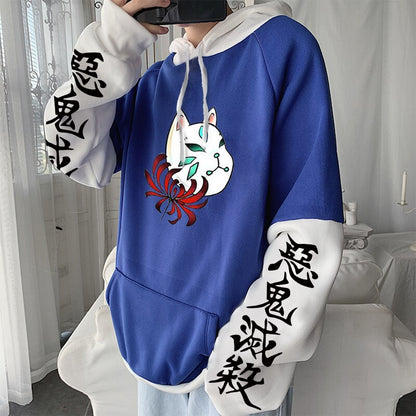 Demon Slayer Fox Masks Print Hoodies