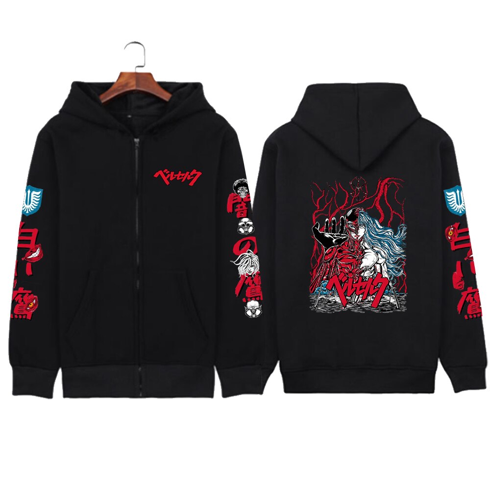 Bleach Print Zipper Hoodie