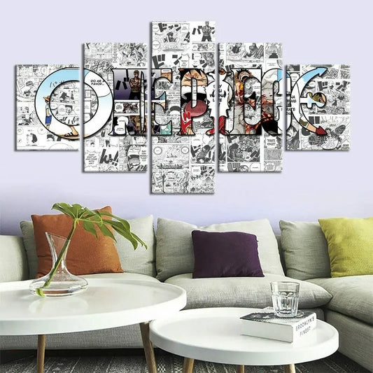 5 Piece One Piece Wall Art Canvas