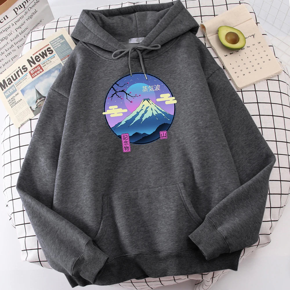 Vaporwave Mount Fuji Memorial Ukiyo E Hoodie