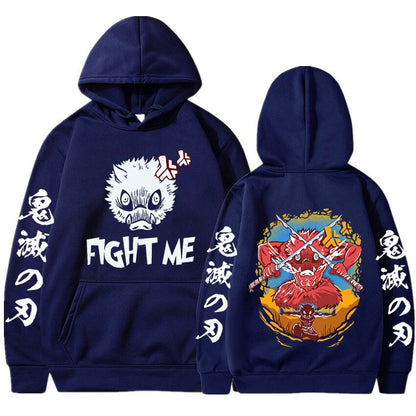 Demon Slayer Funny Boar Head Inosuke Hoodie