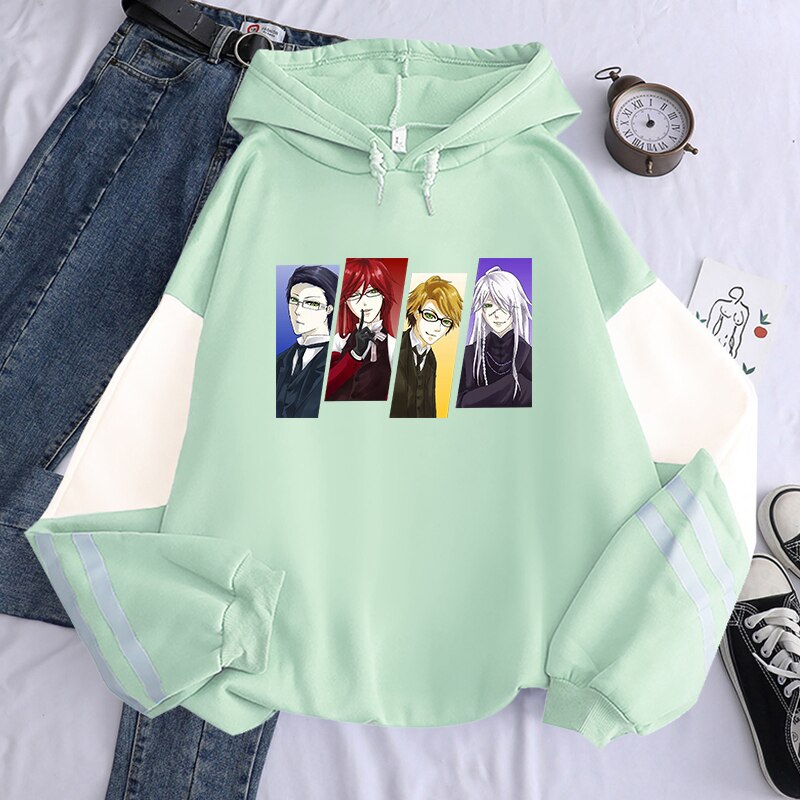 Black Butler Shinigami Undertaker Sutcliff Grell Spears William T Hoodie