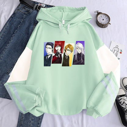 Black Butler Shinigami Undertaker Sutcliff Grell Spears William T Hoodie