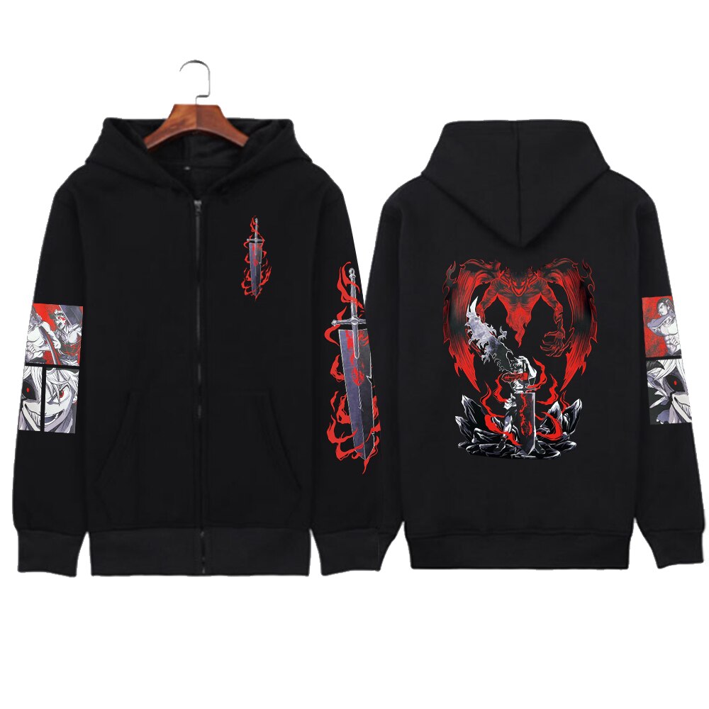 Bleach Print Zipper Hoodie