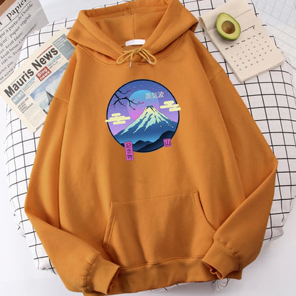 Vaporwave Mount Fuji Memorial Ukiyo E Hoodie