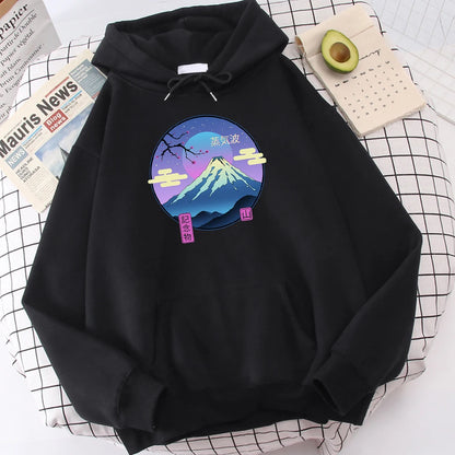 Vaporwave Mount Fuji Memorial Ukiyo E Hoodie