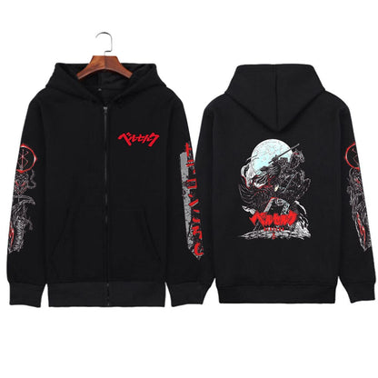 Bleach Print Zipper Hoodie