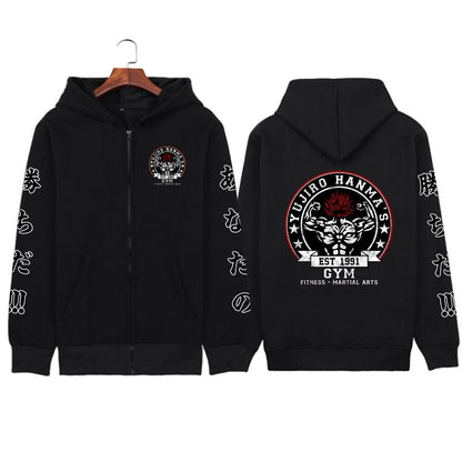 Bleach Print Zipper Hoodie