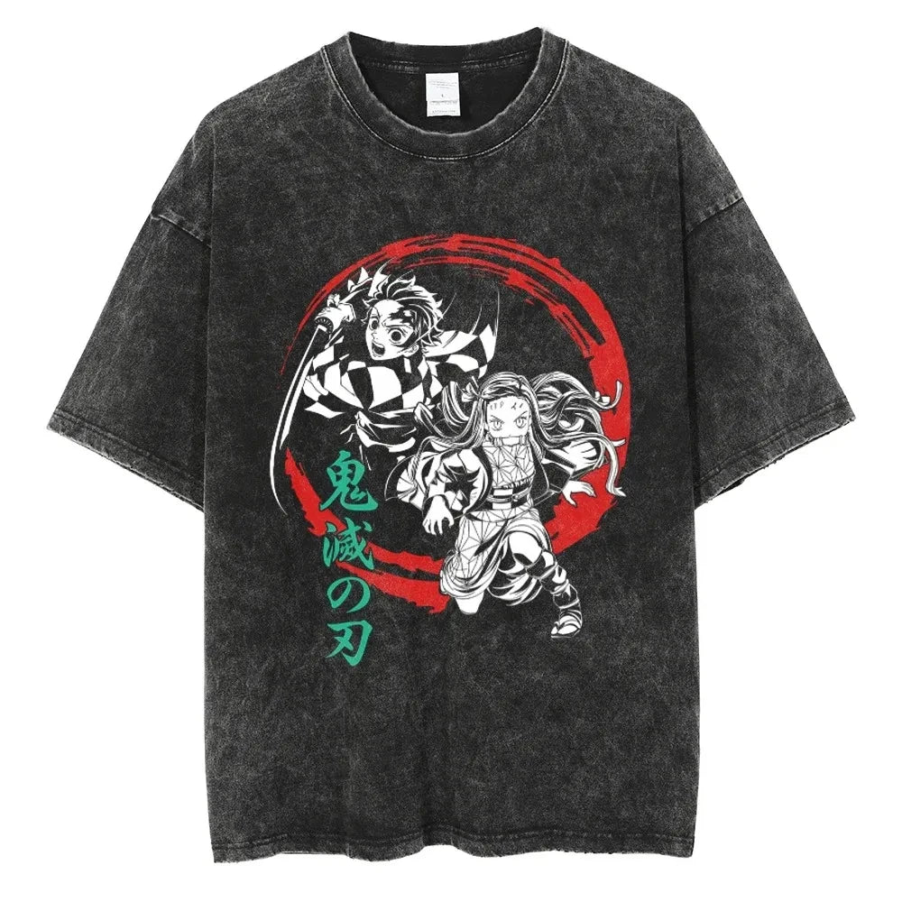 New Demon Slayer Vintage Washed T-Shirt