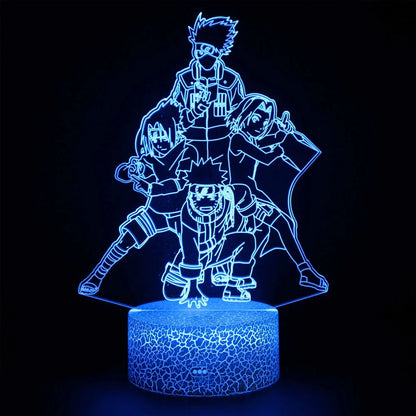 Naruto Uzumaki Akatsuki Kakashi Hatake 3D Table Lamp