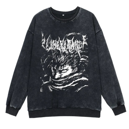 Berserk Retro Washed Sweatshirts