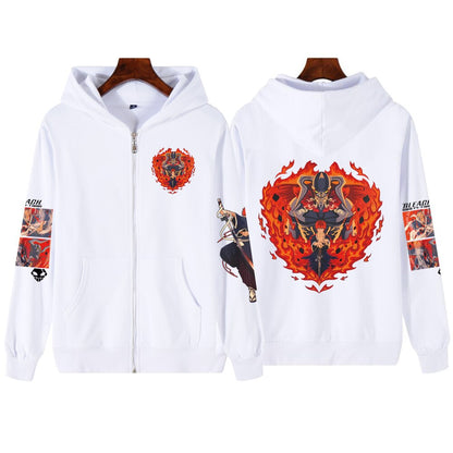 Bleach Print Zipper Hoodie