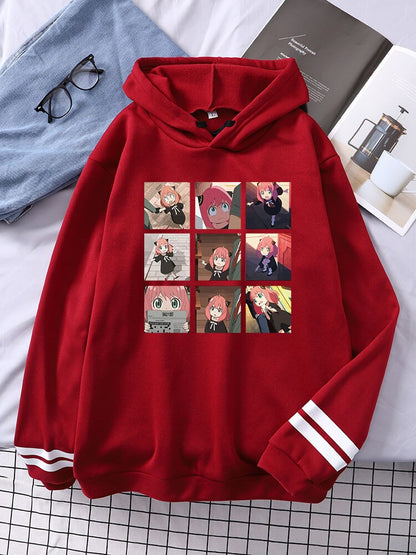 Spy X Family Cute Anya Nine Grid Female Hoodie