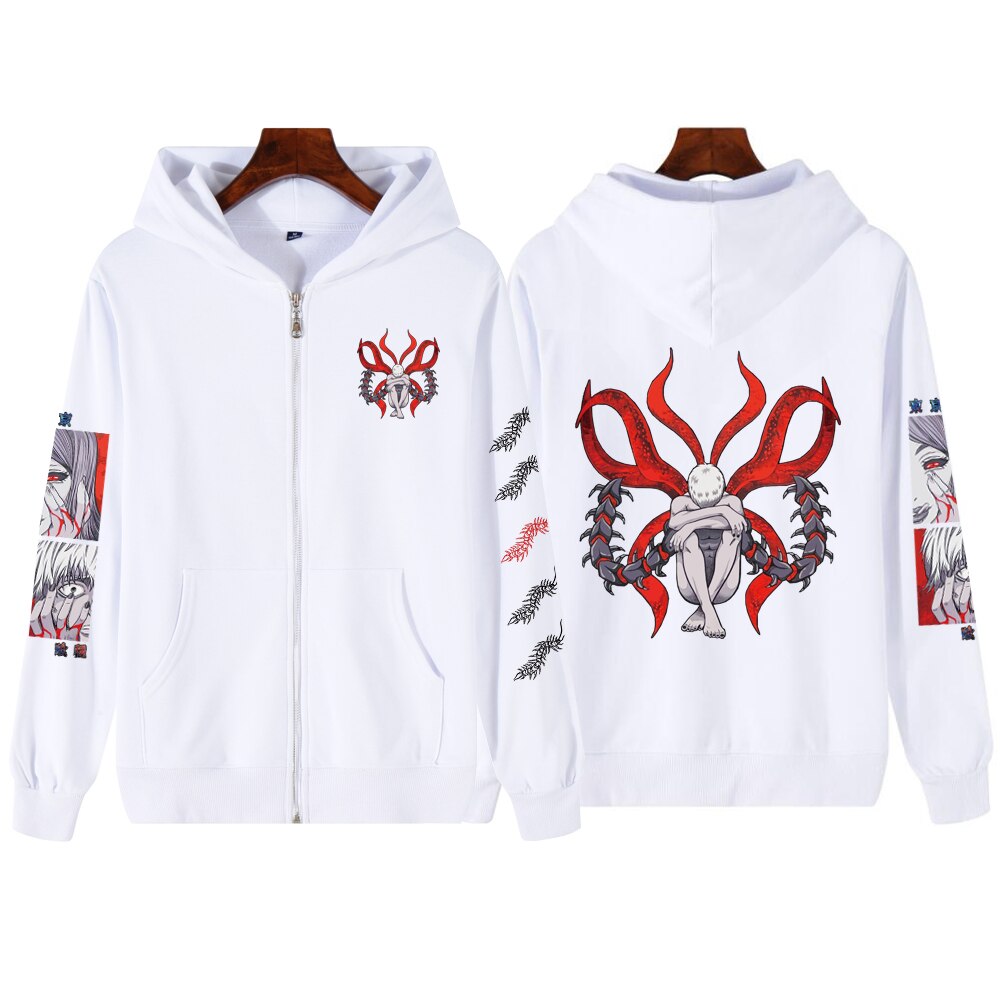 Bleach Print Zipper Hoodie