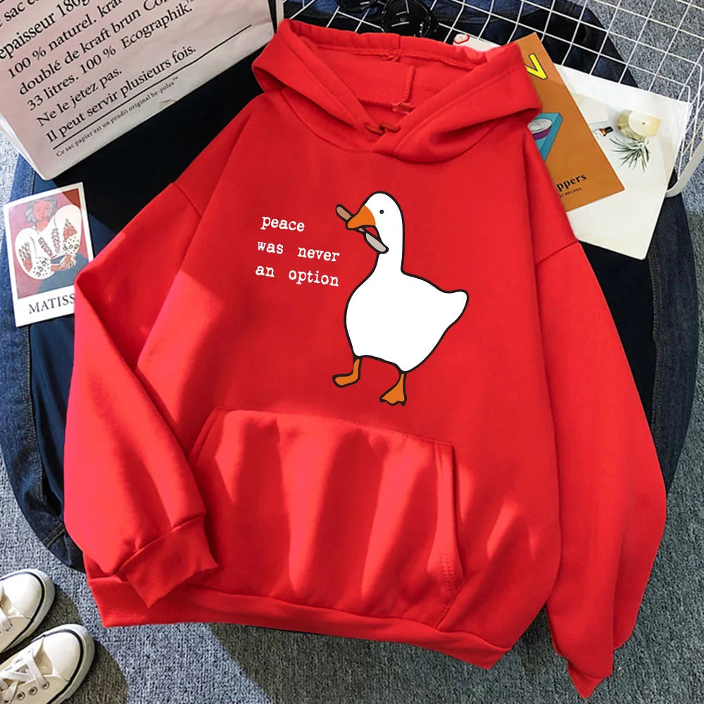 Peace Was Never An Option Goose Printing Hoodies