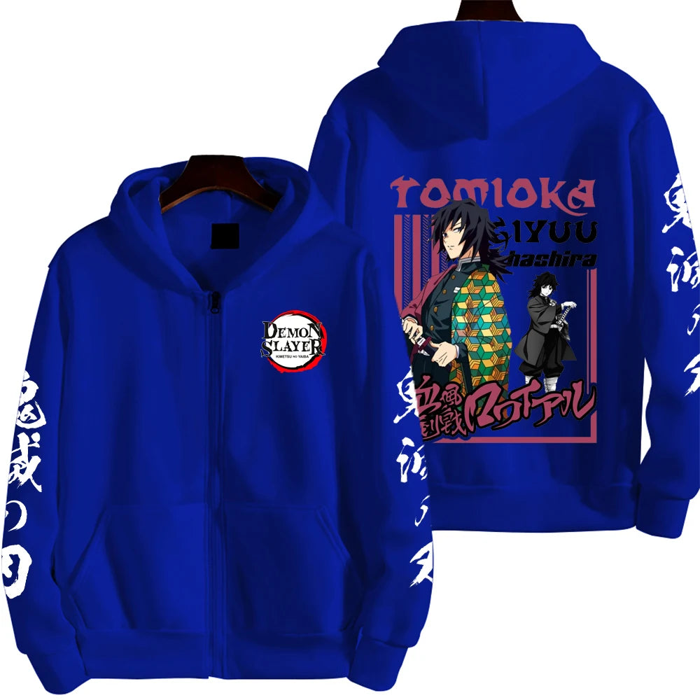 Tomioka Giyuu Demon Slayer Zip Up Hoodie