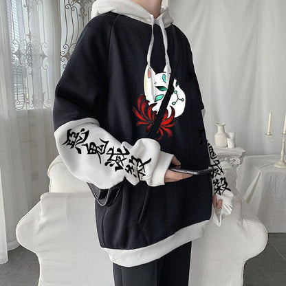 Demon Slayer Fox Masks Print Hoodies