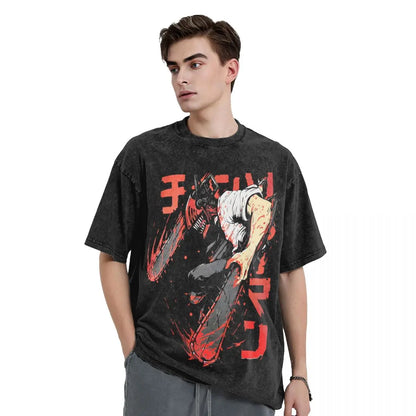 Chainsaw Man Denji Washed T-Shirts