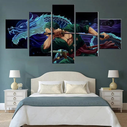 5 Piece One Piece Roronoa Zoro Wall Art Canvas