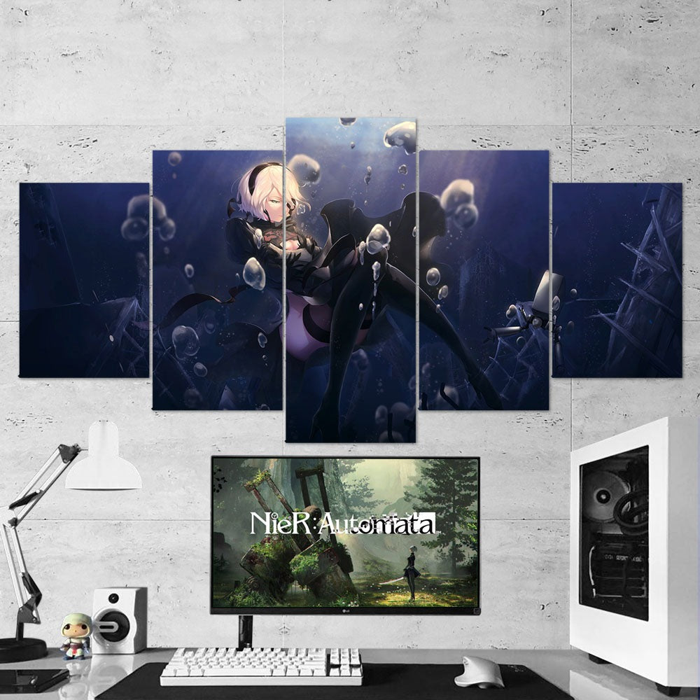 5 Piece Nier Automata 07 – 2B Katana Wall Art Canvas