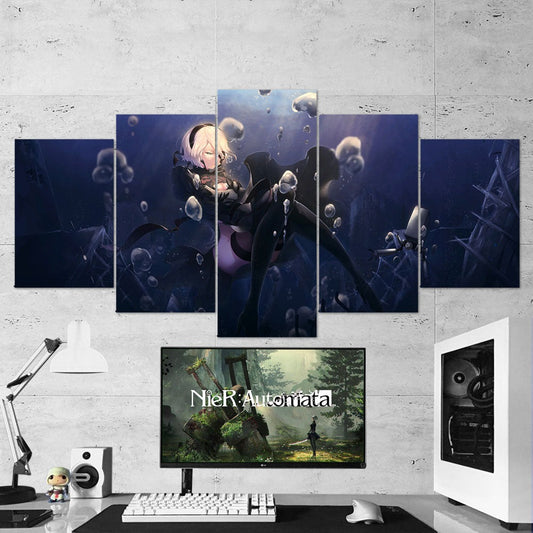 5 Piece Nier Automata 07 – 2B Katana Wall Art Canvas