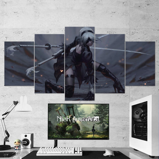 5 Piece Nier Automata 15 Yorha A2 Wall Art Canvas