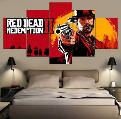 5 Piece Red Dead Redemption Western Wall Art Canvas