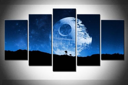 5 Piece Star Wars Death Star Wall Art Canvas