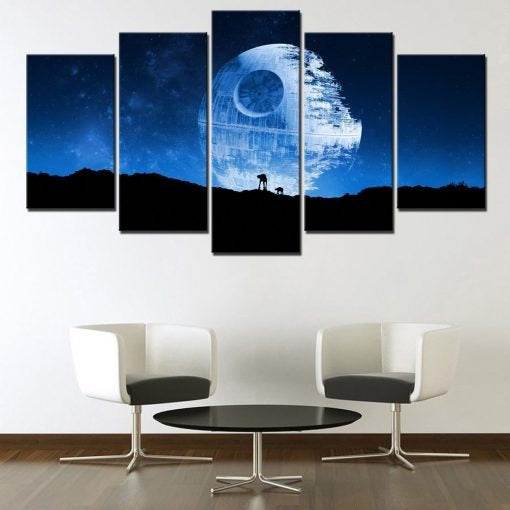 5 Piece Star Wars Death Star Wall Art Canvas