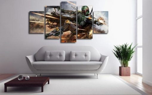 5 Piece Warrior Boba Fett Star Wars Wall Art Canvas